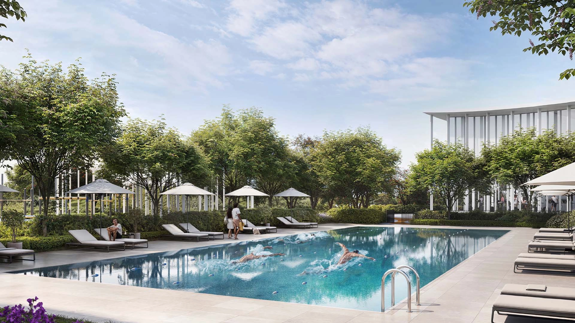 Contemporary architecture and private terraces in Hillsedge, Dubai